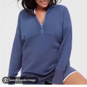 AERIE corded zip up in black